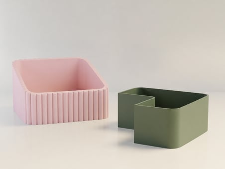 HOBİBAHÇEM 3D Baskı Fıstık Kasesi - Çift Hazneli Kabuk Ayırıcı Sunum Kasesi - Pembe Yeşil HB006