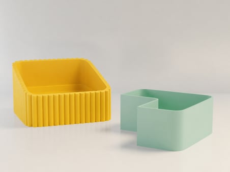 HOBİBAHÇEM 3D Baskı Fıstık Kasesi - Çift Hazneli Kabuk Ayırıcı Sunum Kasesi - Sarı Mint HB006