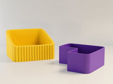 HOBİBAHÇEM 3D Baskı Fıstık Kasesi - Çift Hazneli Kabuk Ayırıcı Sunum Kasesi - Sarı Mor HB006