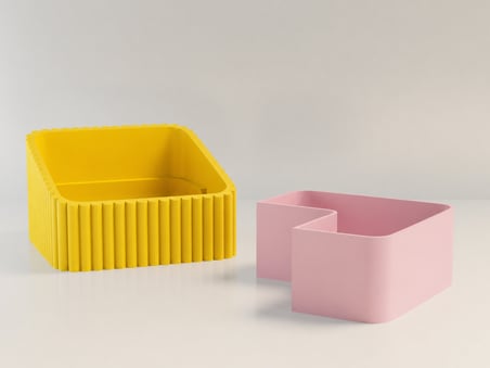 HOBİBAHÇEM 3D Baskı Fıstık Kasesi - Çift Hazneli Kabuk Ayırıcı Sunum Kasesi - Sarı Pembe HB006