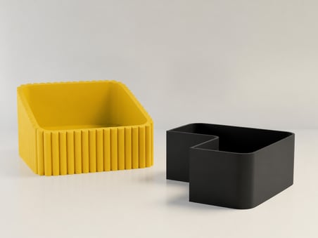 HOBİBAHÇEM 3D Baskı Fıstık Kasesi - Çift Hazneli Kabuk Ayırıcı Sunum Kasesi - Sarı Siyah HB006