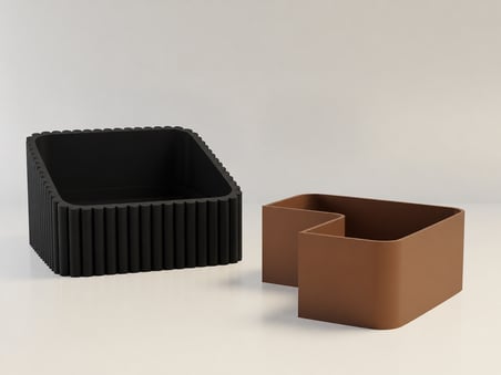 HOBİBAHÇEM 3D Baskı Fıstık Kasesi - Çift Hazneli Kabuk Ayırıcı Sunum Kasesi - Siyah Kahverengi HB006