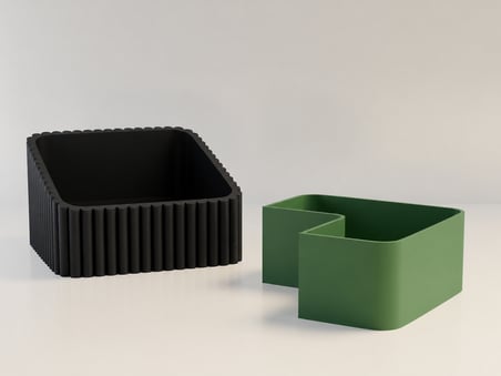 HOBİBAHÇEM 3D Baskı Fıstık Kasesi - Çift Hazneli Kabuk Ayırıcı Sunum Kasesi - Siyah Yeşil HB006