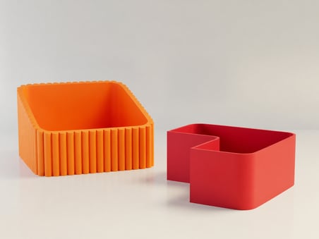 HOBİBAHÇEM 3D Baskı Fıstık Kasesi - Çift Hazneli Kabuk Ayırıcı Sunum Kasesi - Turuncu Kırmızı HB006