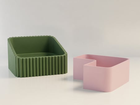 HOBİBAHÇEM 3D Baskı Fıstık Kasesi - Çift Hazneli Kabuk Ayırıcı Sunum Kasesi - Yeşil Pembe HB006