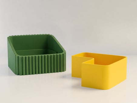 HOBİBAHÇEM 3D Baskı Fıstık Kasesi - Çift Hazneli Kabuk Ayırıcı Sunum Kasesi - Yeşil Sarı HB006