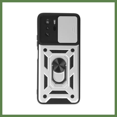 HOBİBAHÇEM Poco X3 GT Kılıf Pars Lens Yüzüklü Silikon - Gümüş HB006