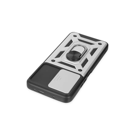 HOBİBAHÇEM Poco X3 GT Kılıf Pars Lens Yüzüklü Silikon - Gümüş HB006