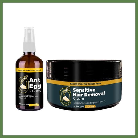 HOBİBAHÇEM Ant Egg Oil & Cream : AĞDA50 ml Karınca Yumurtası Yağı ve 50 ml Kremi Tüydökücü Krem Set HB006