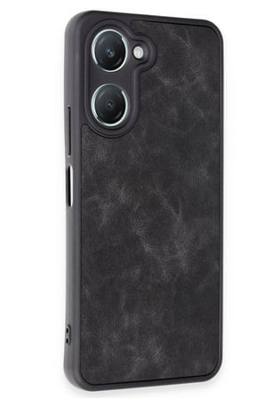 HOBİBAHÇEM Vivo Y18 Uyumlu Kılıf Aras Deri Kapak - Siyah HB006