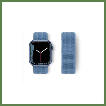 HOBİBAHÇEM Watch 42mm Uyumlu Hasırlı Cırtcırtlı Kordon - Mavi HB006