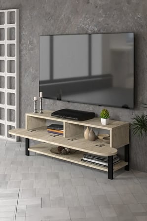 HOBİBAHÇEM Setro TV Ünitesi Ekru 110 cm HB006