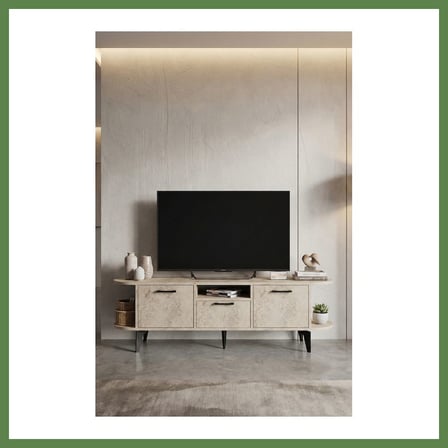 HOBİBAHÇEM Mira TV Sehpası Suntalam Ekru 160x35 cm HB006