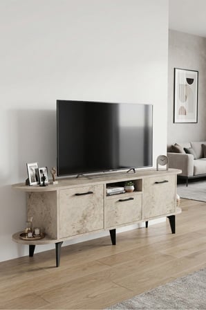 HOBİBAHÇEM Mira TV Sehpası Suntalam Ekru 160x35 cm HB006