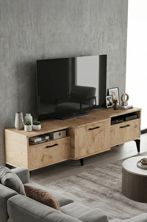 HOBİBAHÇEM Mistral TV Sehpası Suntalam Bej 160x40 cm HB006