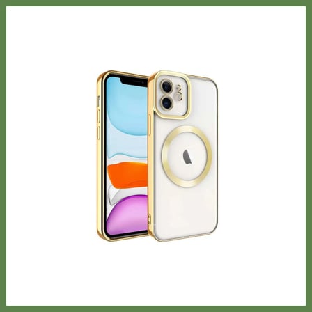 HOBİBAHÇEM iPhone 12 Uyumlu Kılıf Kross Magneticsafe Kapak - Gold HB006