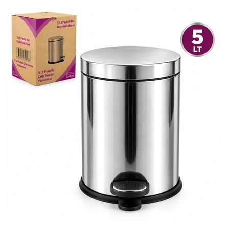 HOBİBAHÇEM 5 L Metal Pedallı Çöp Kovası HB006