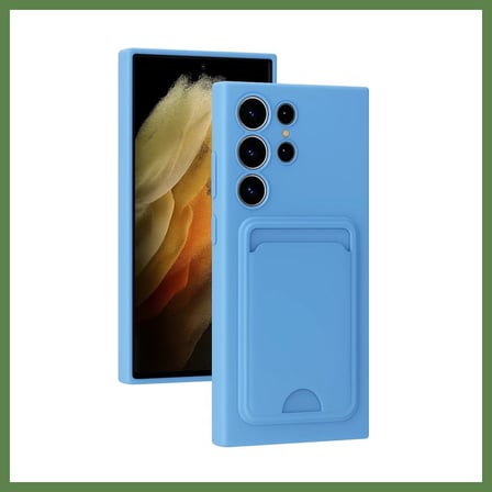 HOBİBAHÇEM Samsung Galaxy S24 Ultra Uyumlu Kılıf Kelvin Kartvizitli Silikon - Mavi HB006
