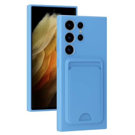 HOBİBAHÇEM Samsung Galaxy S24 Ultra Uyumlu Kılıf Kelvin Kartvizitli Silikon - Mavi HB006
