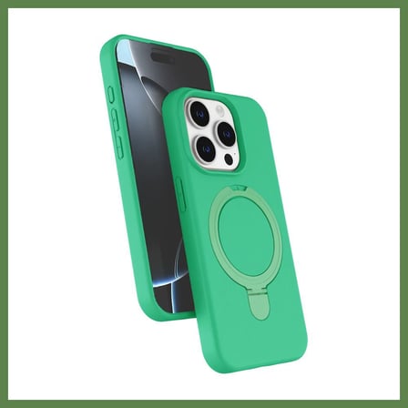 HOBİBAHÇEM iPhone 15 Pro Max Uyumlu Regal Magsafe Standlı Kapak - Yeşil HB006