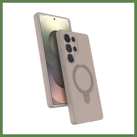 HOBİBAHÇEM Samsung Galaxy S24 Ultra Uyumlu Regal Magsafe Standlı Kapak - Çöl Titanyum HB006