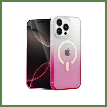 HOBİBAHÇEM iPhone 15 Pro Uyumlu Pummel Shiny Magsafe Kapak - Pembe HB006