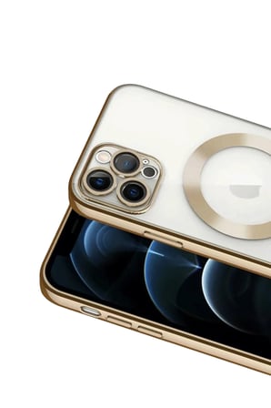 HOBİBAHÇEM iPhone 13 Pro Uyumlu Kılıf Kross Magneticsafe Kapak - Gold HB006