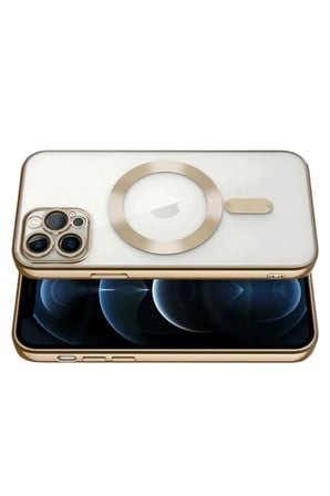 HOBİBAHÇEM iPhone 13 Pro Uyumlu Kılıf Kross Magneticsafe Kapak - Gold HB006