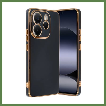 HOBİBAHÇEM Redmi Note 14 4G Uyumlu Kılıf Volet Silikon - Siyah HB006