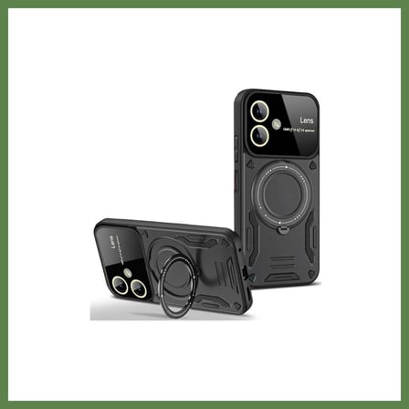 HOBİBAHÇEM Samsung Galaxy A05 Uyumlu Kılıf Joy Lens Standlı Kapak - Siyah HB006