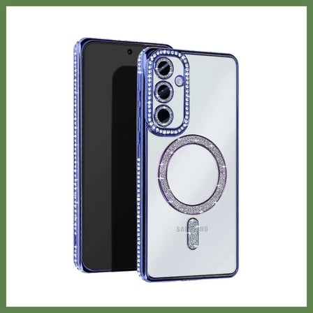 HOBİBAHÇEM Samsung Galaxy A17 5G Uyumlu Joke Simli Magneticsafe Kılıf - Mavi HB006