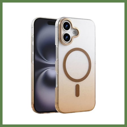 HOBİBAHÇEM iPhone 16 Uyumlu Glossy Magsafe Kapak - Çöl Titanyum HB006
