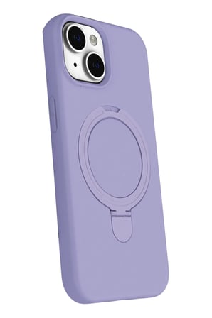 HOBİBAHÇEM iPhone 15 Plus Uyumlu Regal Magsafe Standlı Kapak - Lila HB006