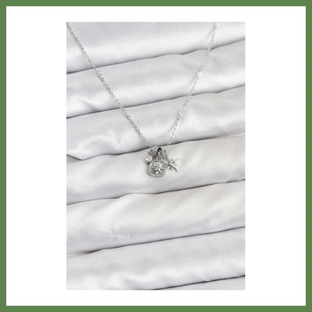 HOBİBAHÇEM Pirinç Gümüş Renk Minimal Charmlı Kadın Kolye HB006