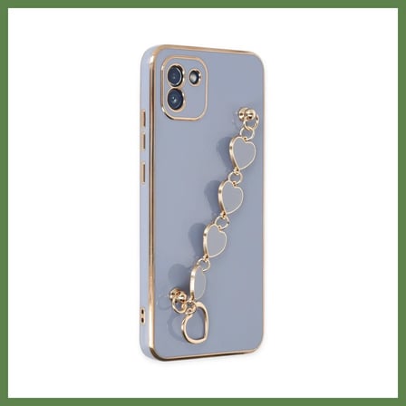 HOBİBAHÇEM Samsung Galaxy A03 Uyumlu Kılıf Esila Silikon - Gri HB006