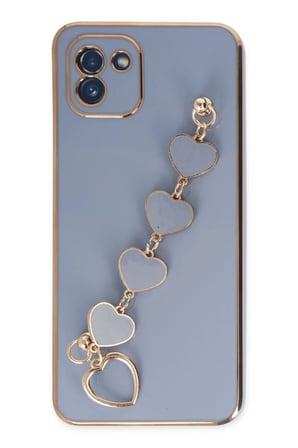 HOBİBAHÇEM Samsung Galaxy A03 Uyumlu Kılıf Esila Silikon - Gri HB006