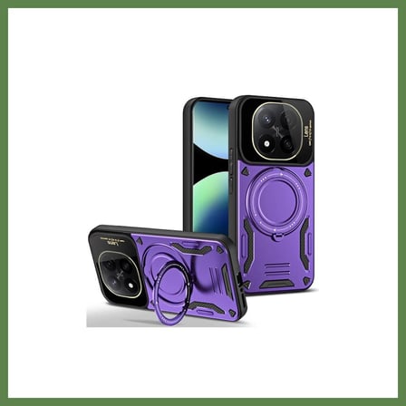 HOBİBAHÇEM Redmi Note 14 Pro 4G Uyumlu Kılıf Joy Lens Standlı Kapak - Mor HB006