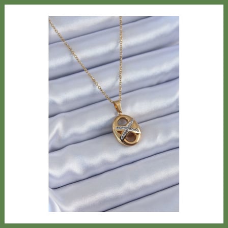 HOBİBAHÇEM 316L Çelik Gold Renk Zirkon Taşlı Kadın Kolye HB006
