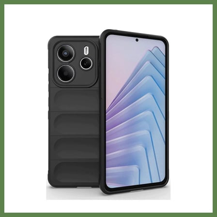 HOBİBAHÇEM Redmi Note 14 4G Uyumlu Kılıf Optimum Silikon - Siyah HB006