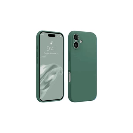 HOBİBAHÇEM iPhone 16 Uyumlu Kılıf First Silikon - Koyu Yeşil HB006