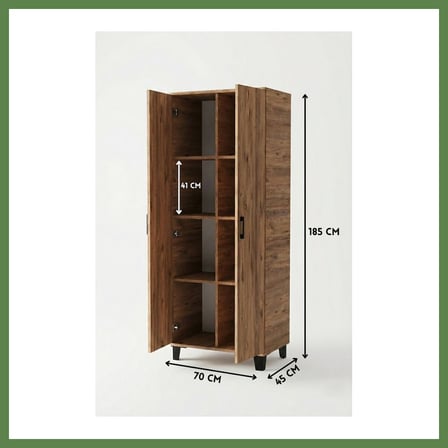 HOBİBAHÇEM 8 Gözlü Kiler Dolabı Atlantik 70 cm HB006