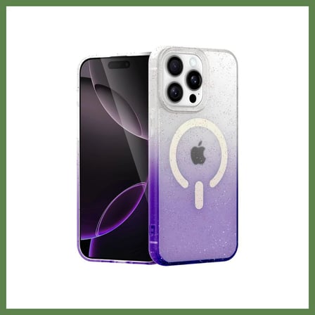 HOBİBAHÇEM iPhone 14 Pro Max Uyumlu Pummel Shiny Magsafe Kapak - Mor HB006