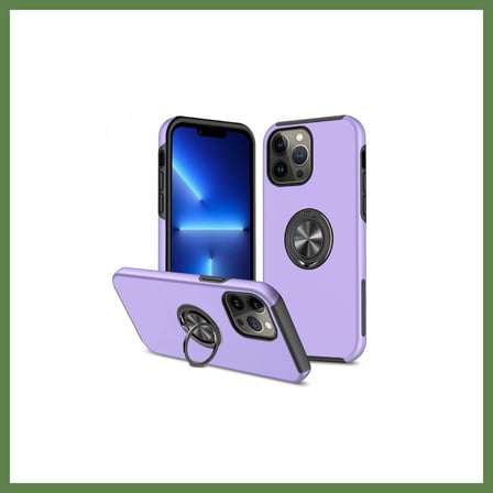 HOBİBAHÇEM iPhone 13 Pro Max Uyumlu Kılıf Elit Yüzüklü Kapak - Mor HB006