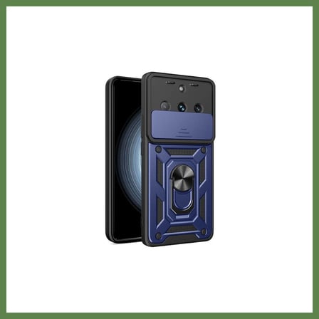 HOBİBAHÇEM Realme 11 Pro Uyumlu Kılıf Pars Lens Yüzüklü Silikon - Lacivert HB006