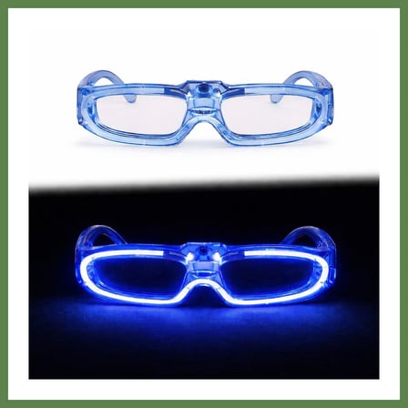 HOBİBAHÇEM Mavi LED Işıklı Parti Gözlüğü 3 Modlu ? Glow & Gece Eğlence Gözlüğü HB006
