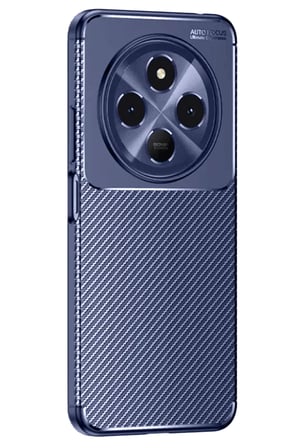 HOBİBAHÇEM Tecno Spark 30C Uyumlu Kılıf Auto Focus Karbon Kapak - Lacivert HB006