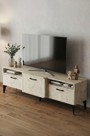 HOBİBAHÇEM Mistral TV Sehpası Suntalam Ekru 160x40 cm HB006