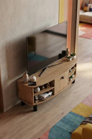 HOBİBAHÇEM Vienna TV Sehpası Suntalam Bej 136x44 cm HB006
