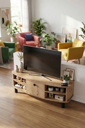 HOBİBAHÇEM Vienna TV Sehpası Suntalam Bej 136x44 cm HB006