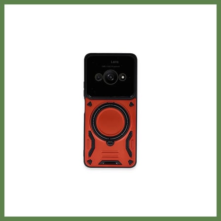 HOBİBAHÇEM Poco C61 Uyumlu Kılıf Joy Lens Standlı Kapak - Kırmızı HB006